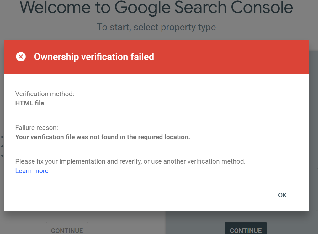 Google Search Console Site Verification