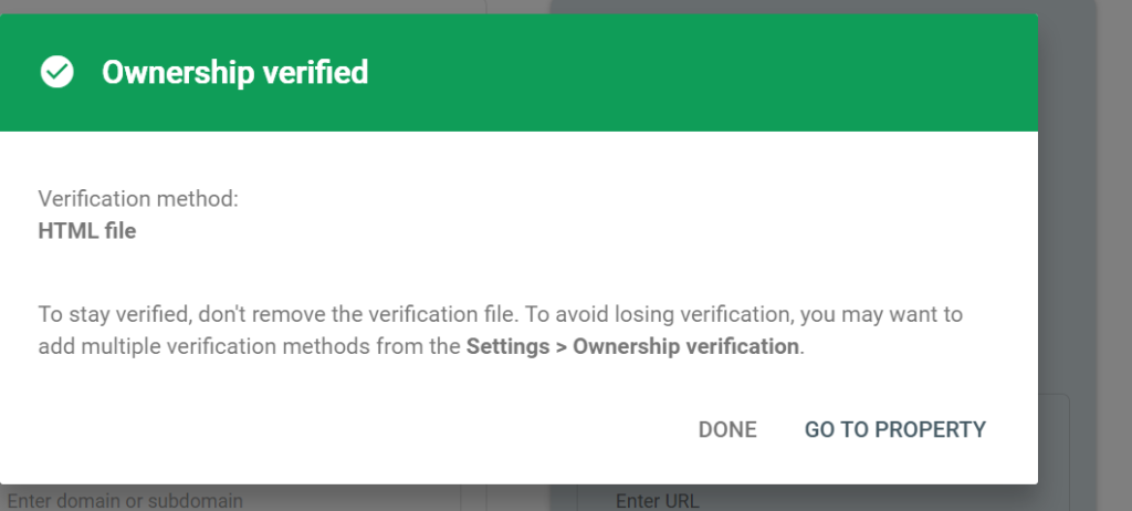 Google Search Console Site Verification